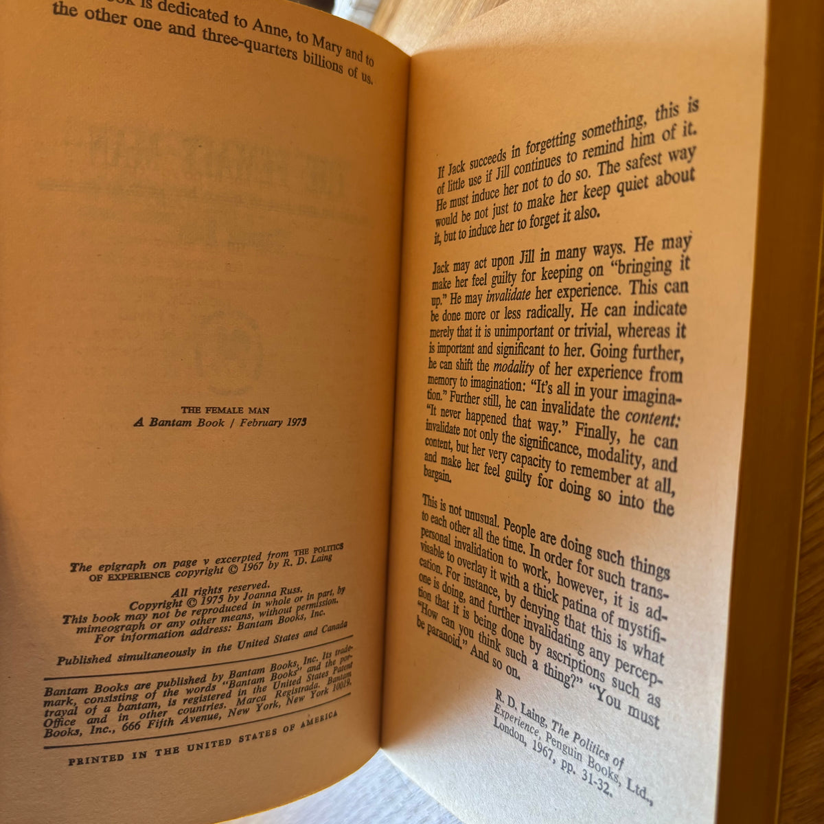 Joanna Russ - The Female Man - First Edition