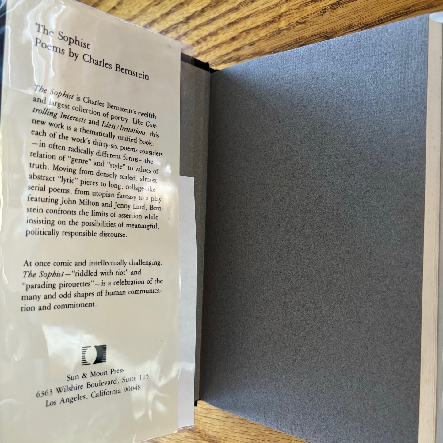 Charles Bernstein - The Sophist - Signed Limited Edition