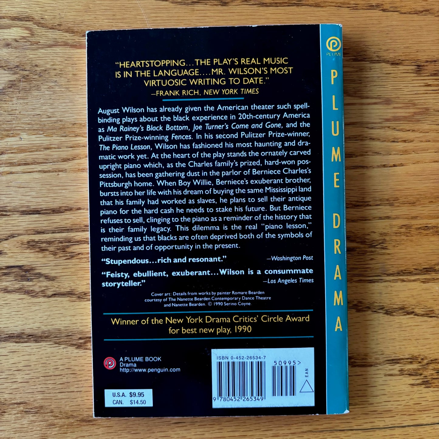 August Wilson - The Piano Lesson - Signed
