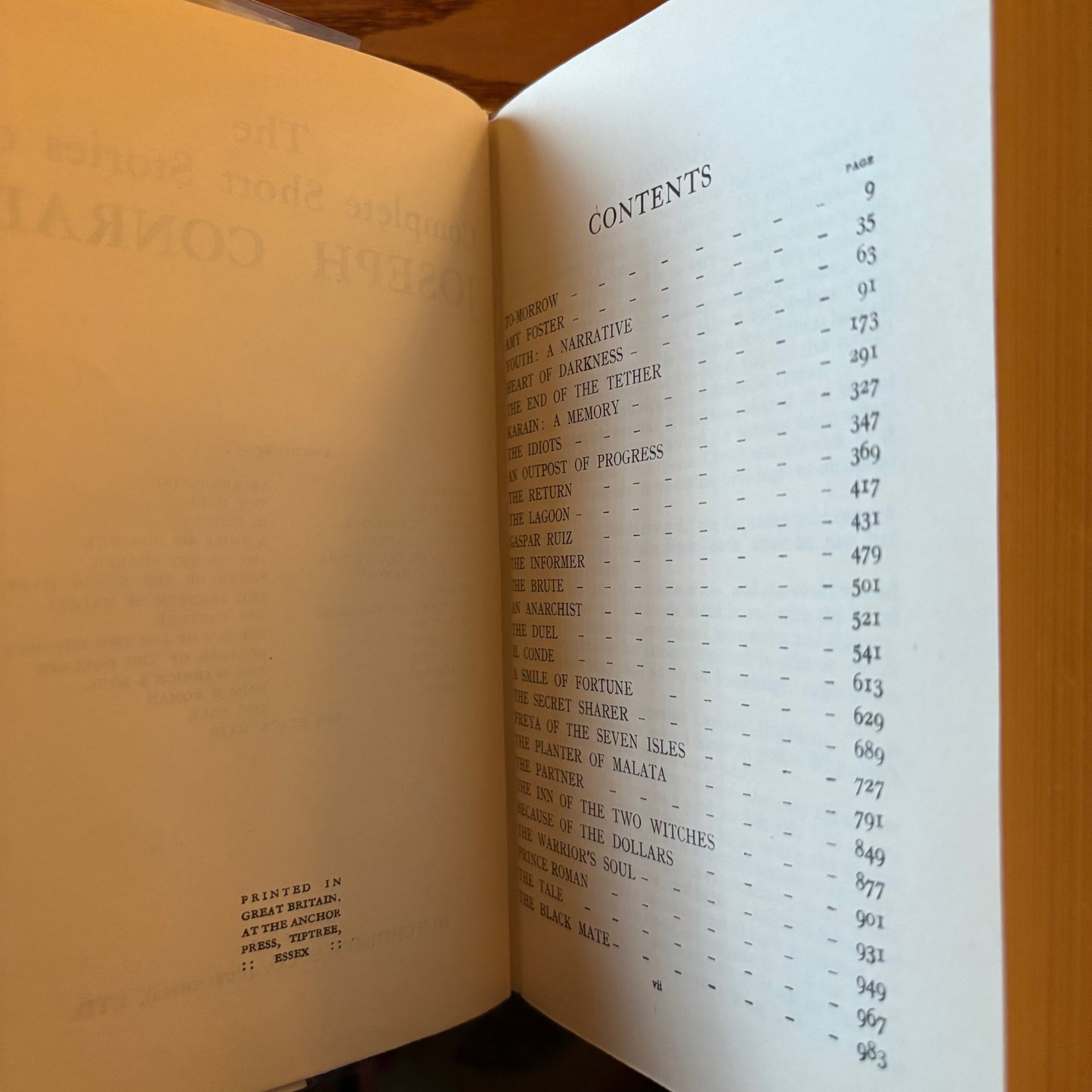 The Complete Stories of Joseph Conrad - First Edition Later Printing