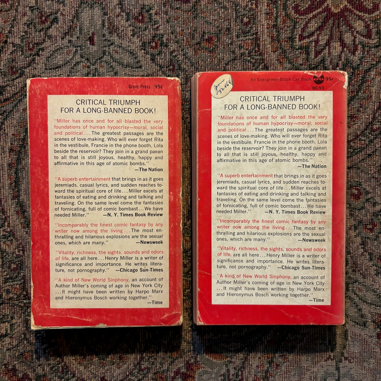 Henry Miller - Tropic of Capricorn - First Edtion Paperbacks