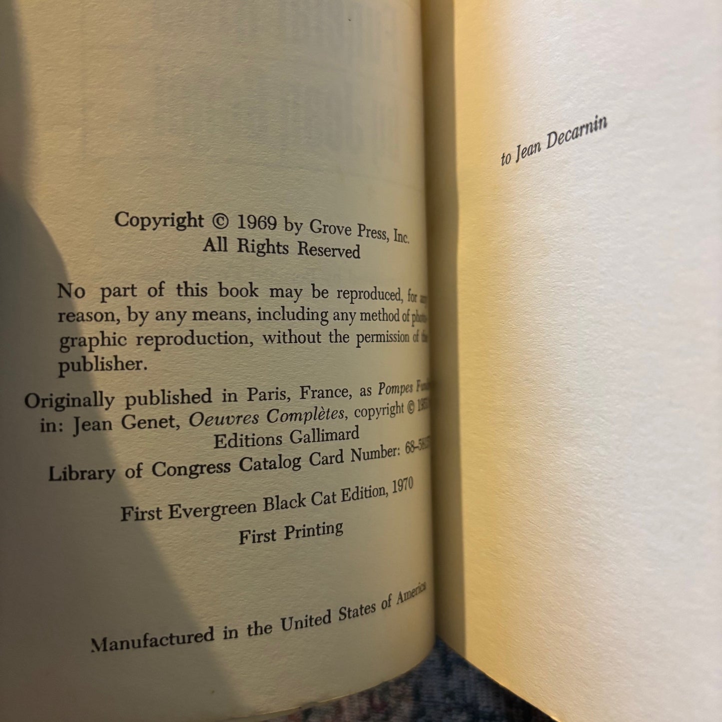 Jean Genet - Funeral Rites - First Edition Paperback