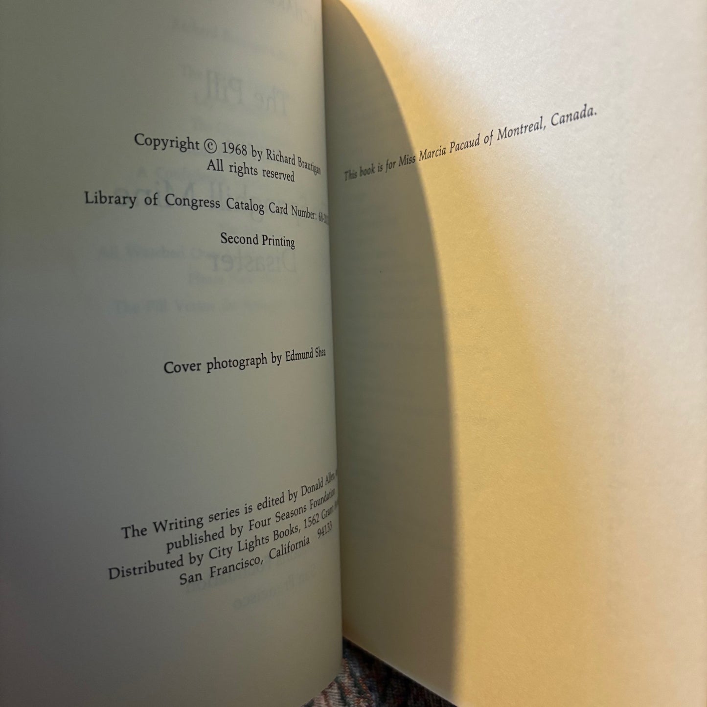 Richard Brautigan - The Pill Versus the Springhill Mine Disaster - First Edition Paperback Second Printing