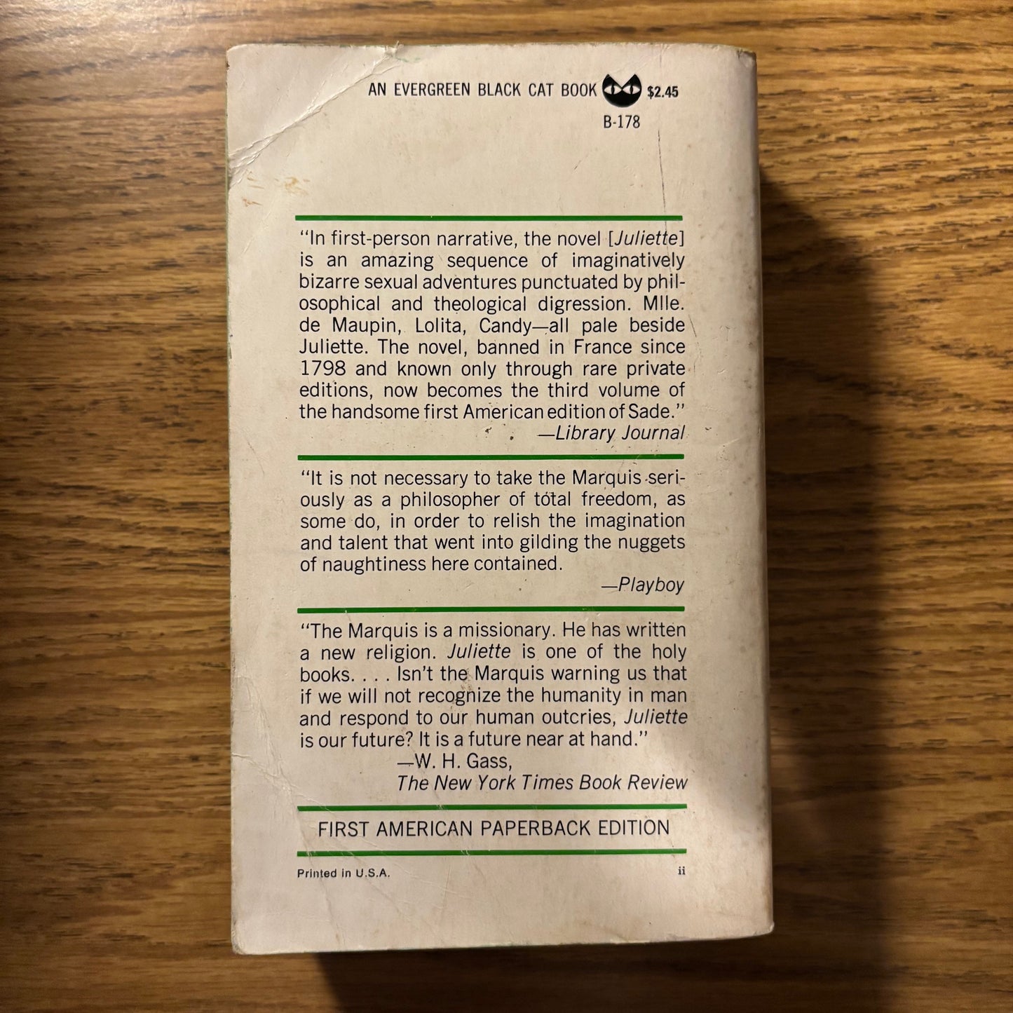 Marquis de Sade - Juliette - First Complete Paperback Edition