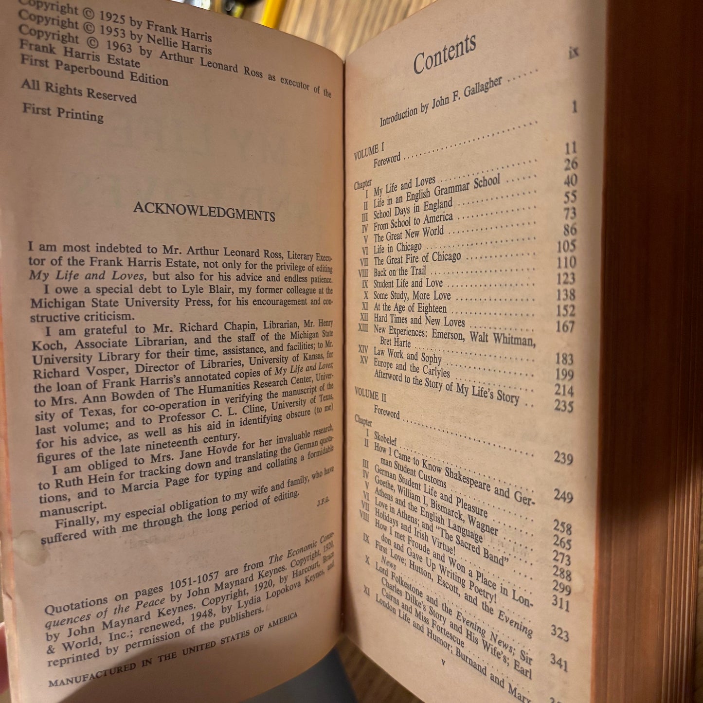 Frank Harris - My Life & Loves - First Edition Paperback