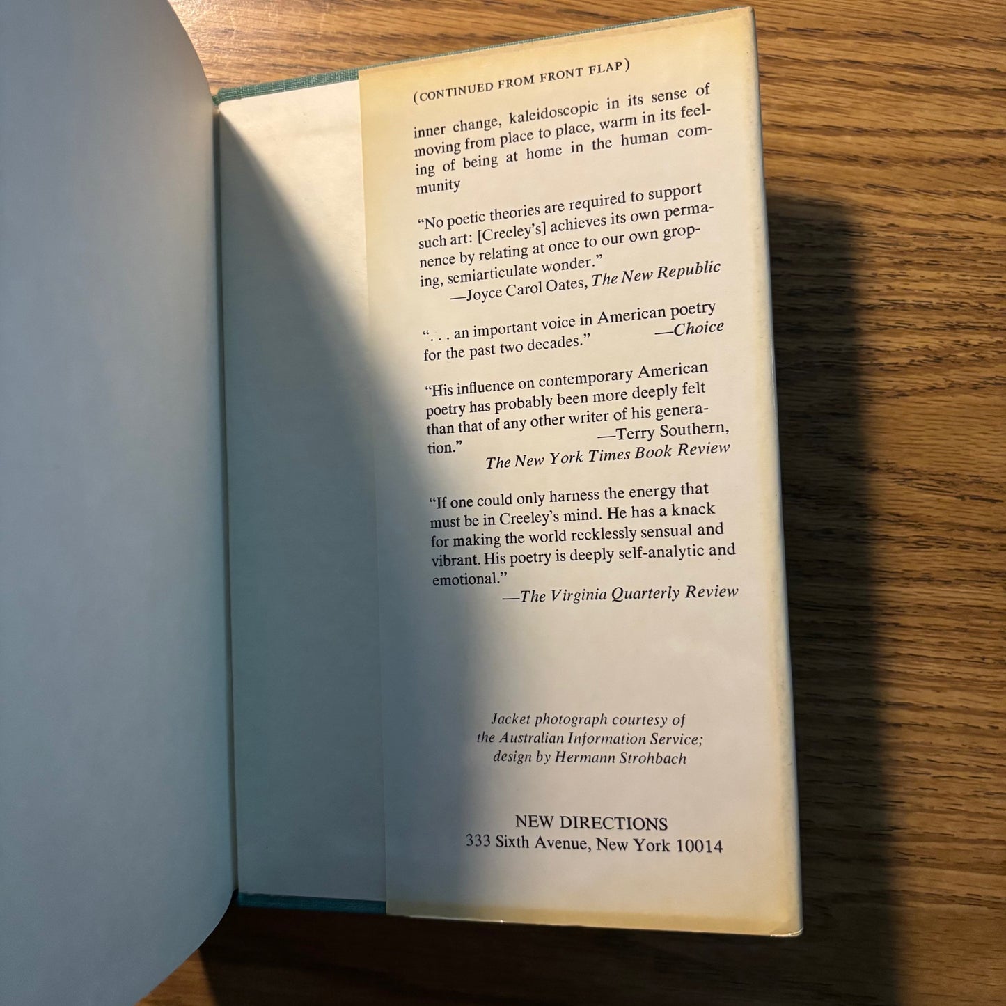 Robert Creeley - Hello: A Journal, February 29-May 3, 1976 - First Edition