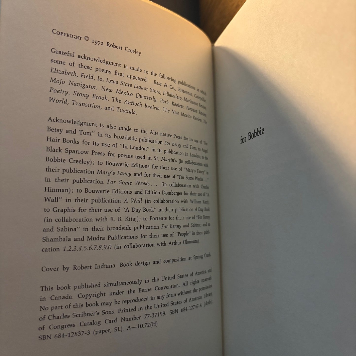 Robert Creeley - A Day Book - First Edition