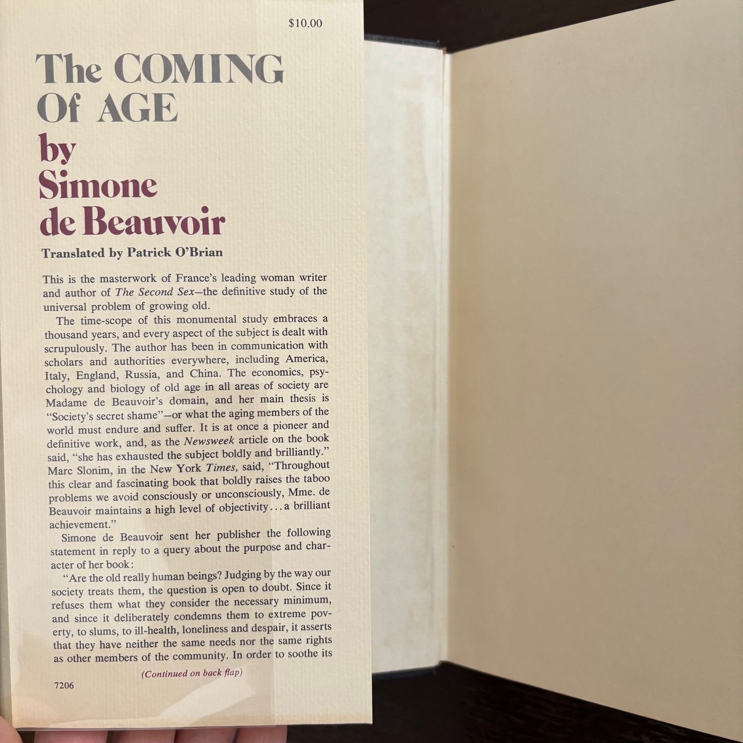Simone De Beauvoir - The Coming of Age - First Edition Second Printing