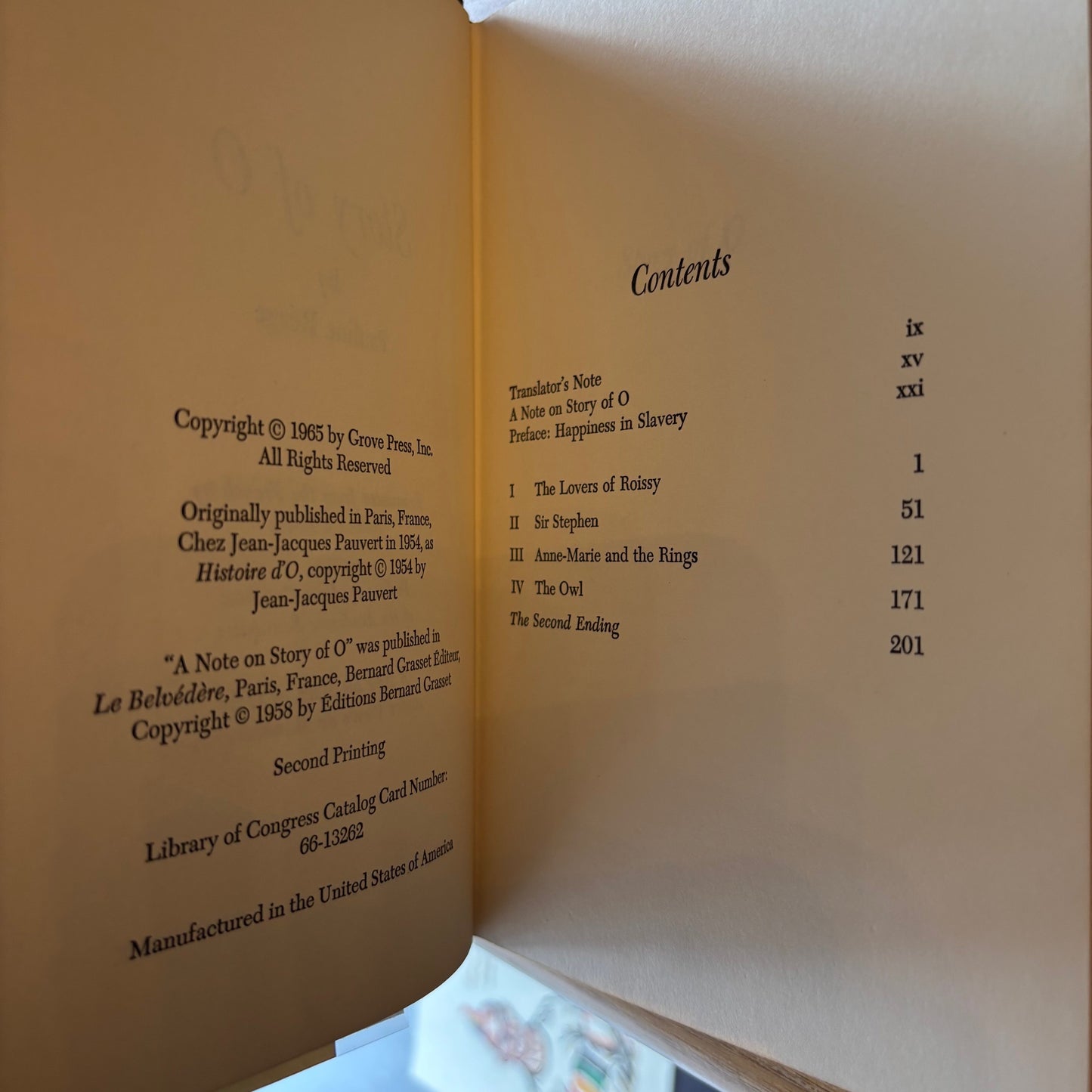 Pauline Reage - Story of O - First Edition Second Printing