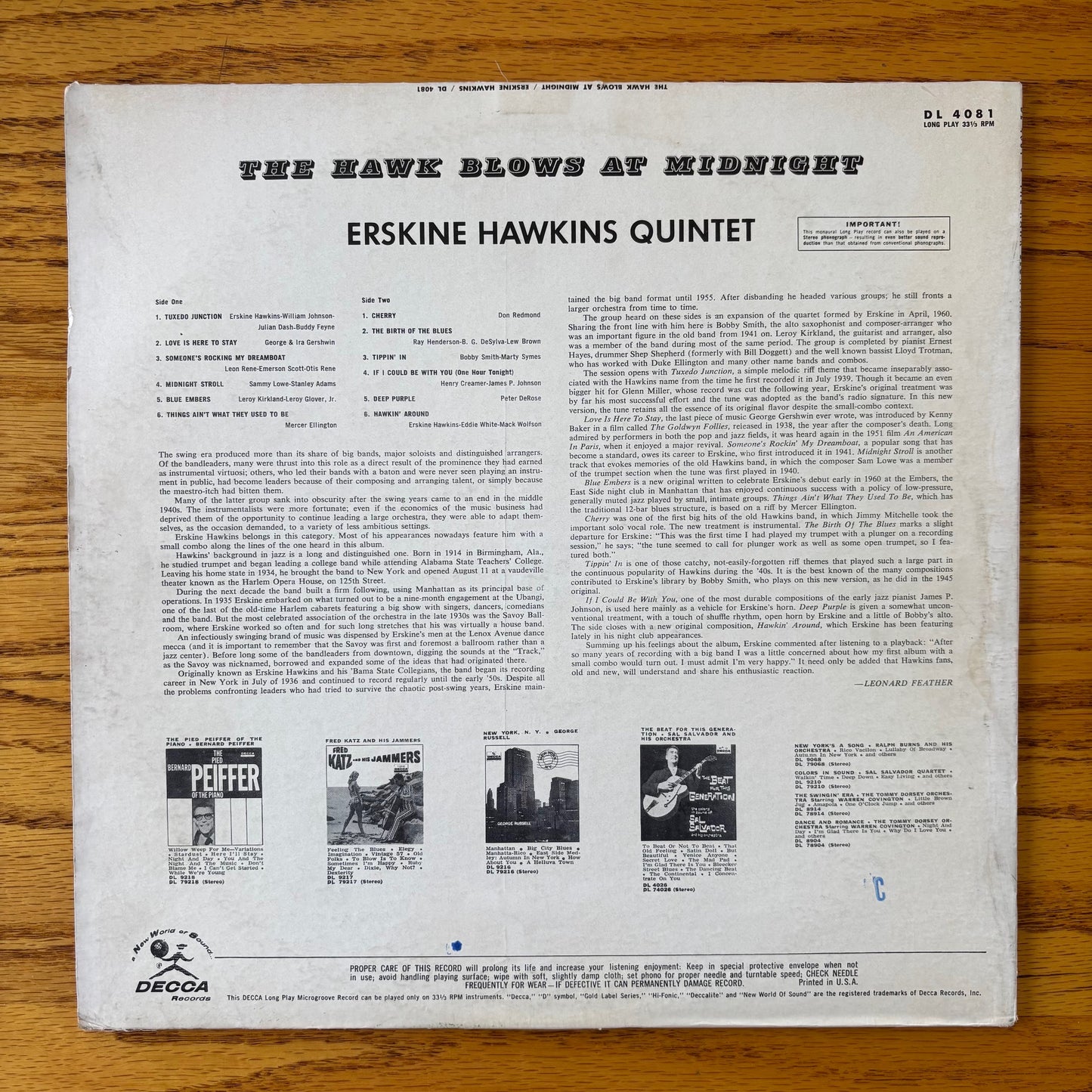 Erskine Hawkins Quintet - The Hawk Blows at Midnight