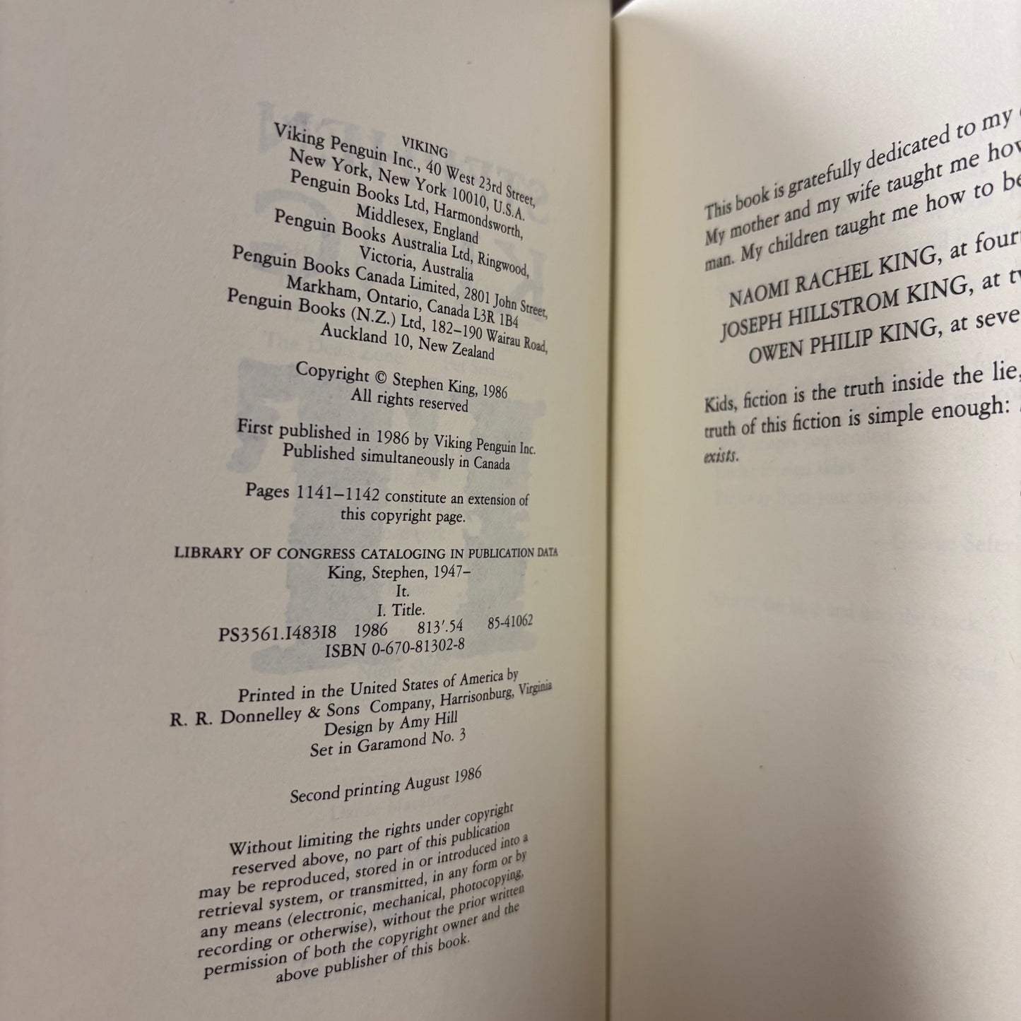 Stephen King - It - First Edition Second Printing