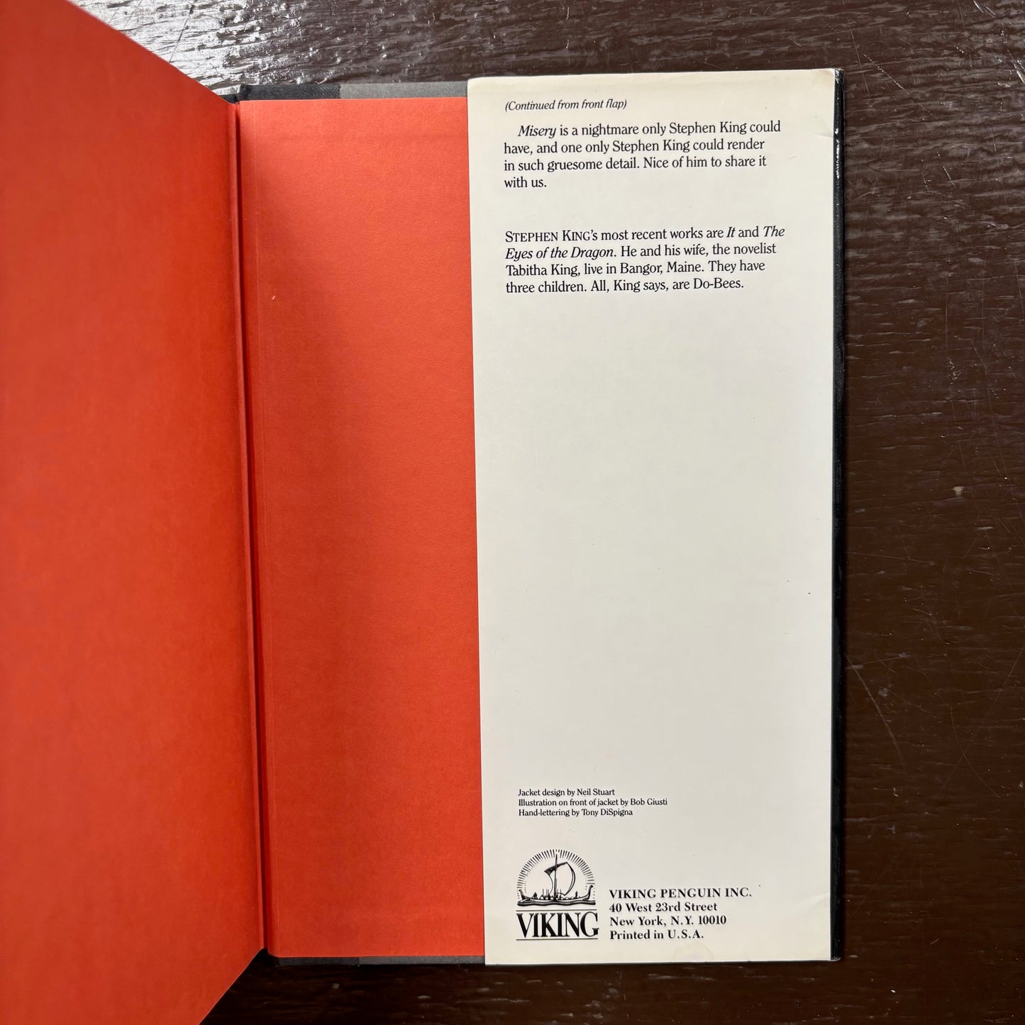 Stephen King - Misery - First Edition