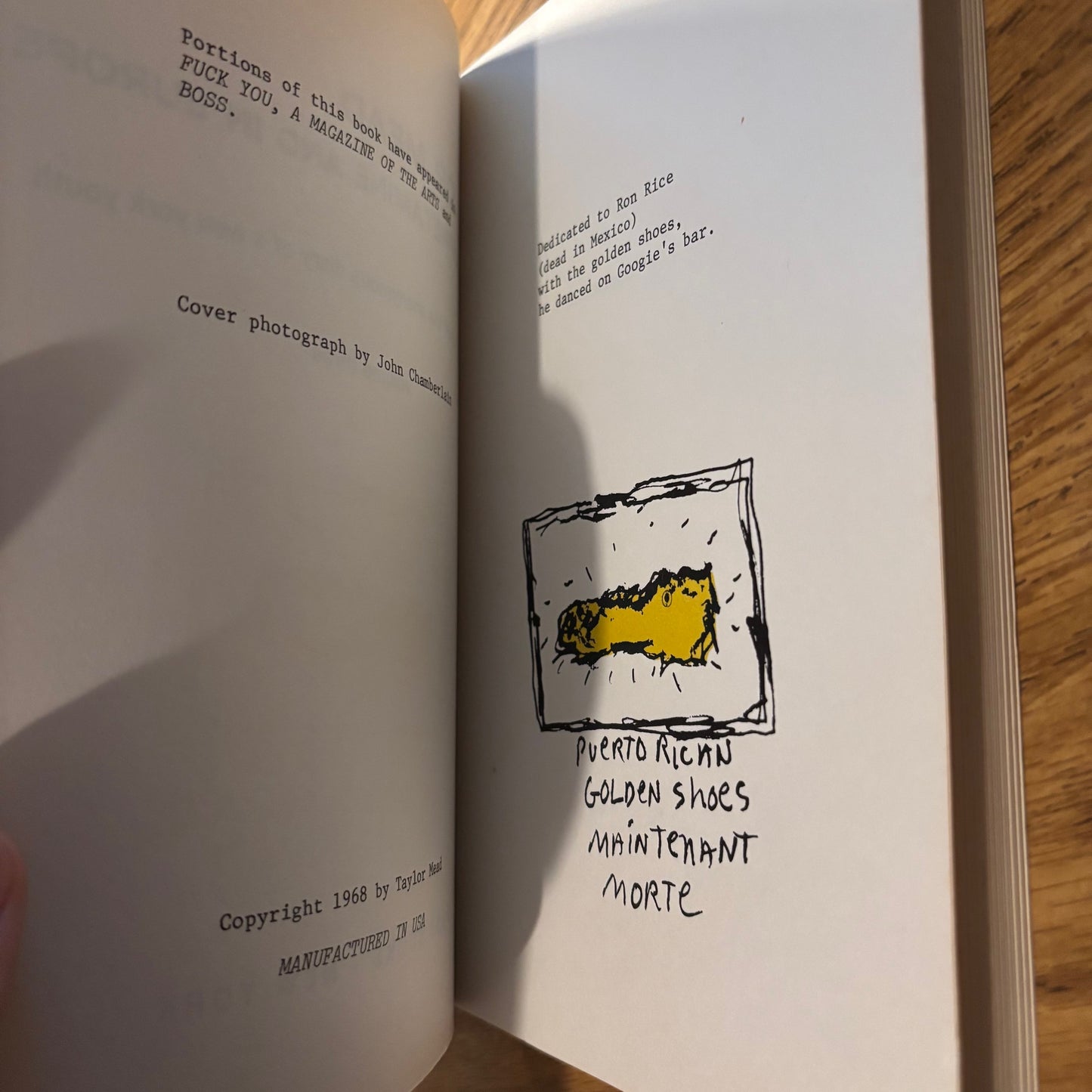 Taylor Mead - On Amphetamine and in Europe: Excerpts from the Anonymous Diary of a New York Youth Vol. 3 - Signed