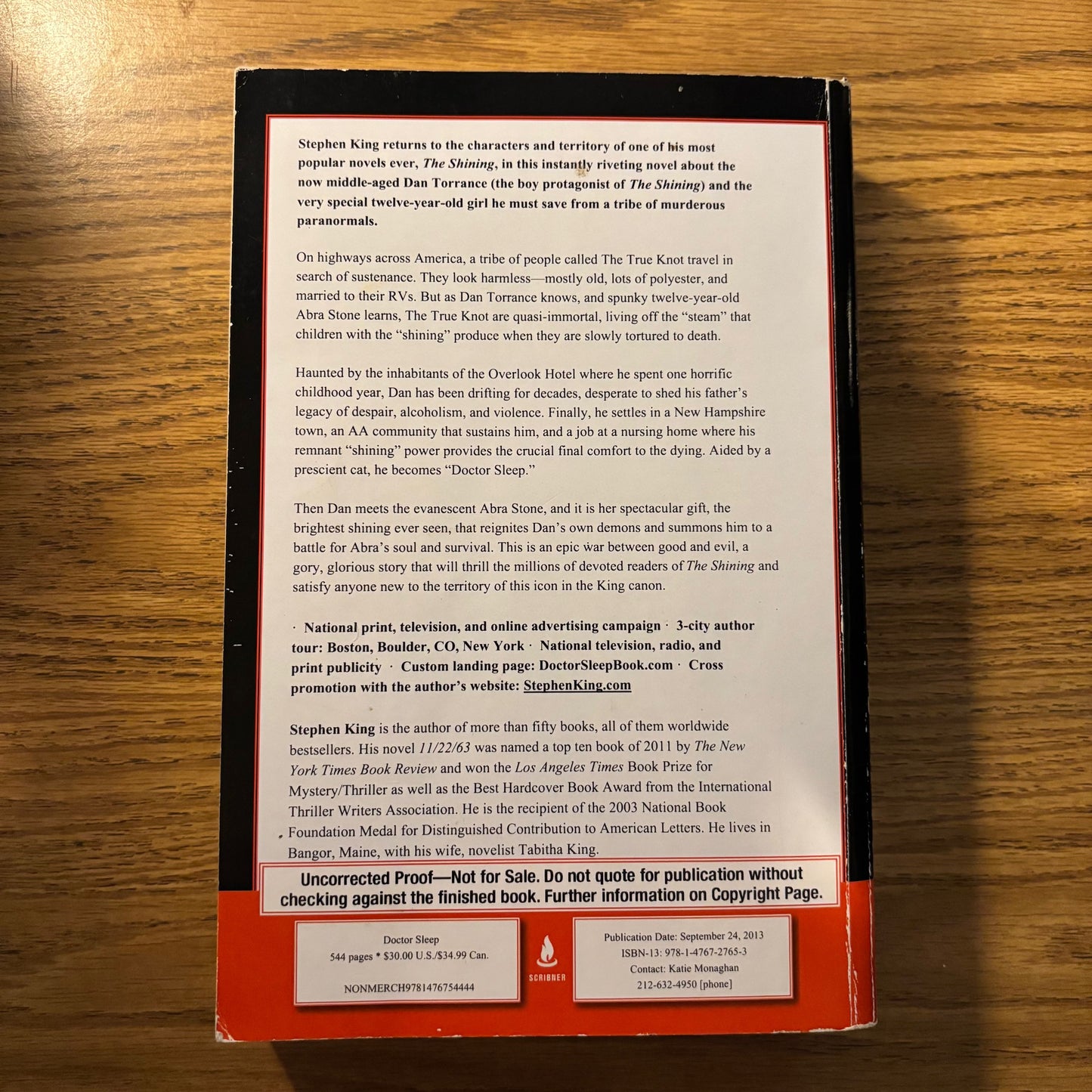 Stephen King - Doctor Sleep - Signed Uncorrected Proof
