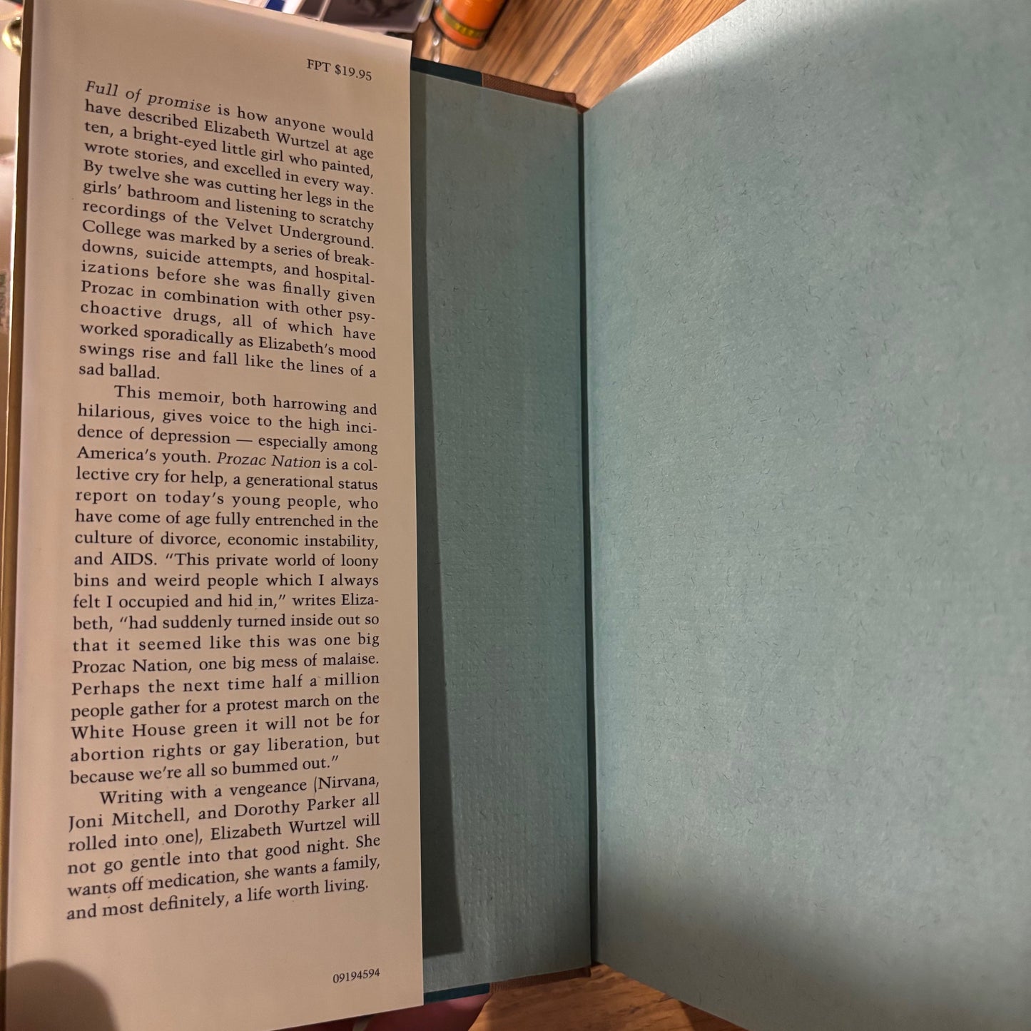 Elizabeth Wurtzel - Prozac Nation: Young and Depressed in America - First Edition