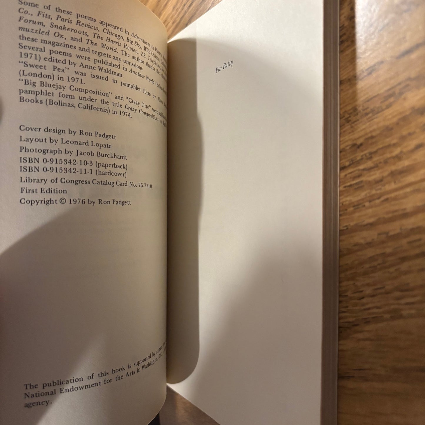 Ron Padgett - Toujours l'amour - First Edition Paperback