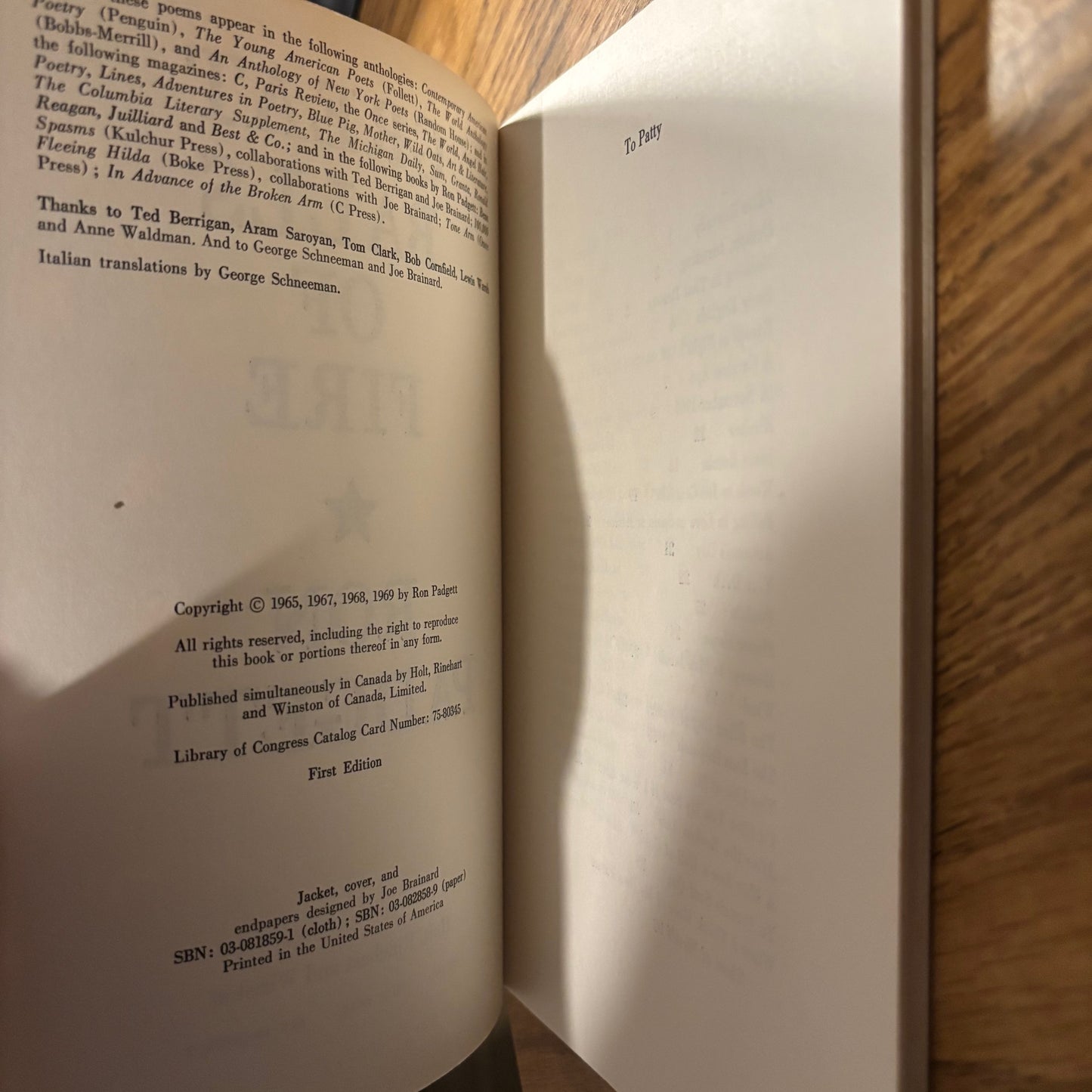 Ron Padgett - Great Balls of Fire - First Edition Paperback