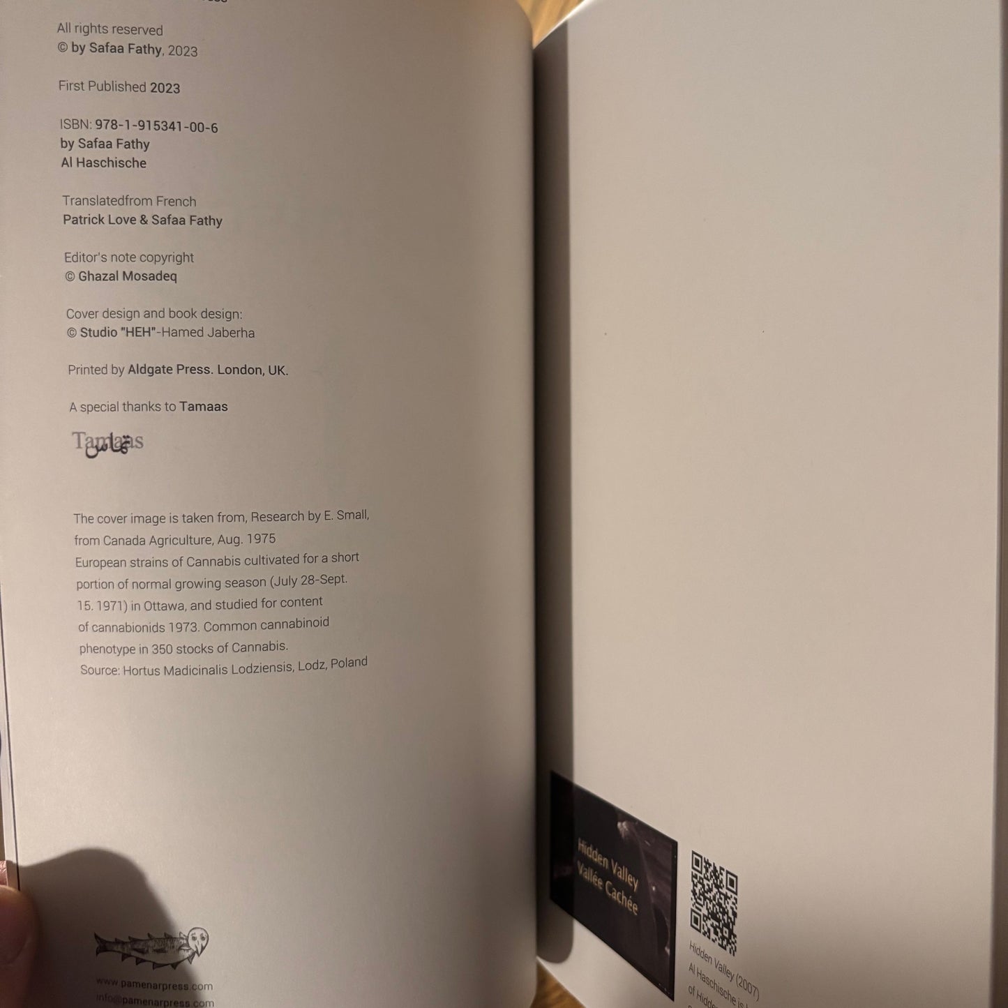 Safaa (Argyros) Fathy - Al Haschische - First Edition