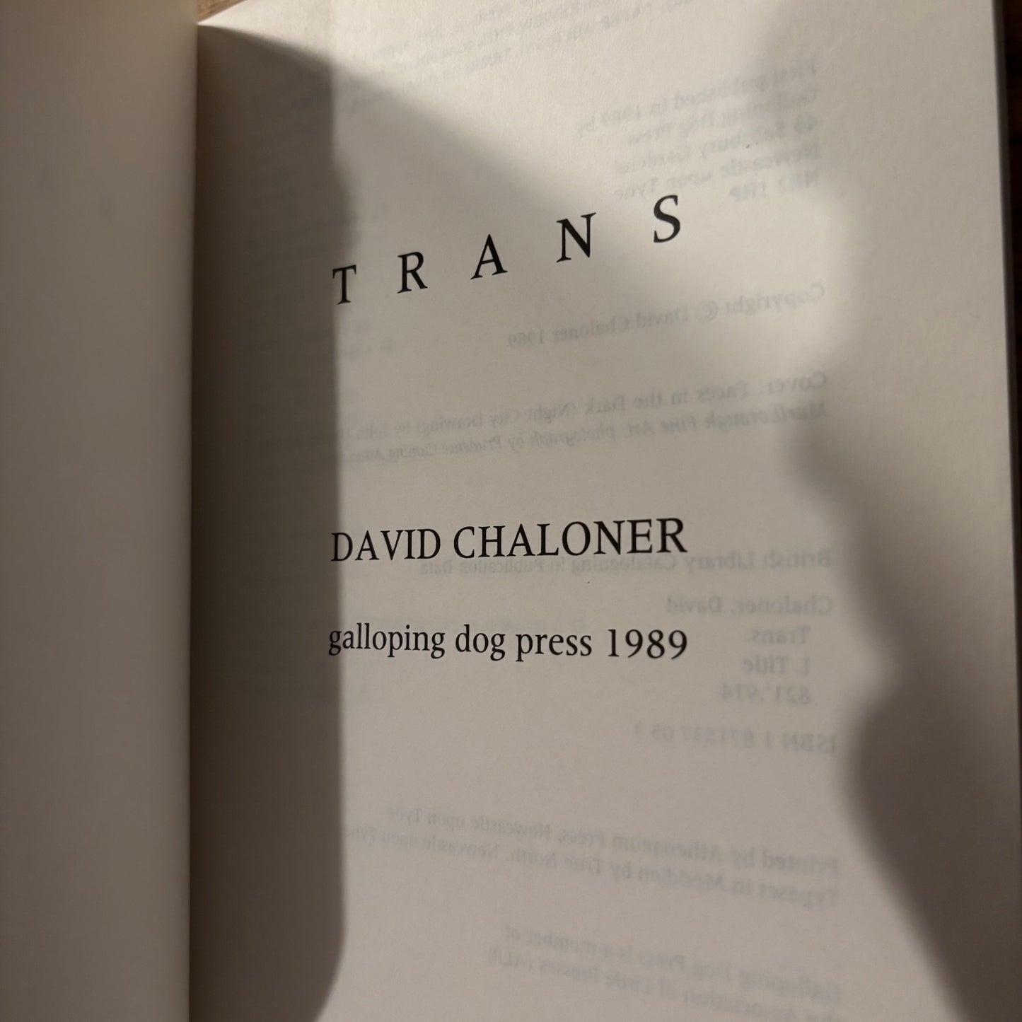 David Chaloner - Trans