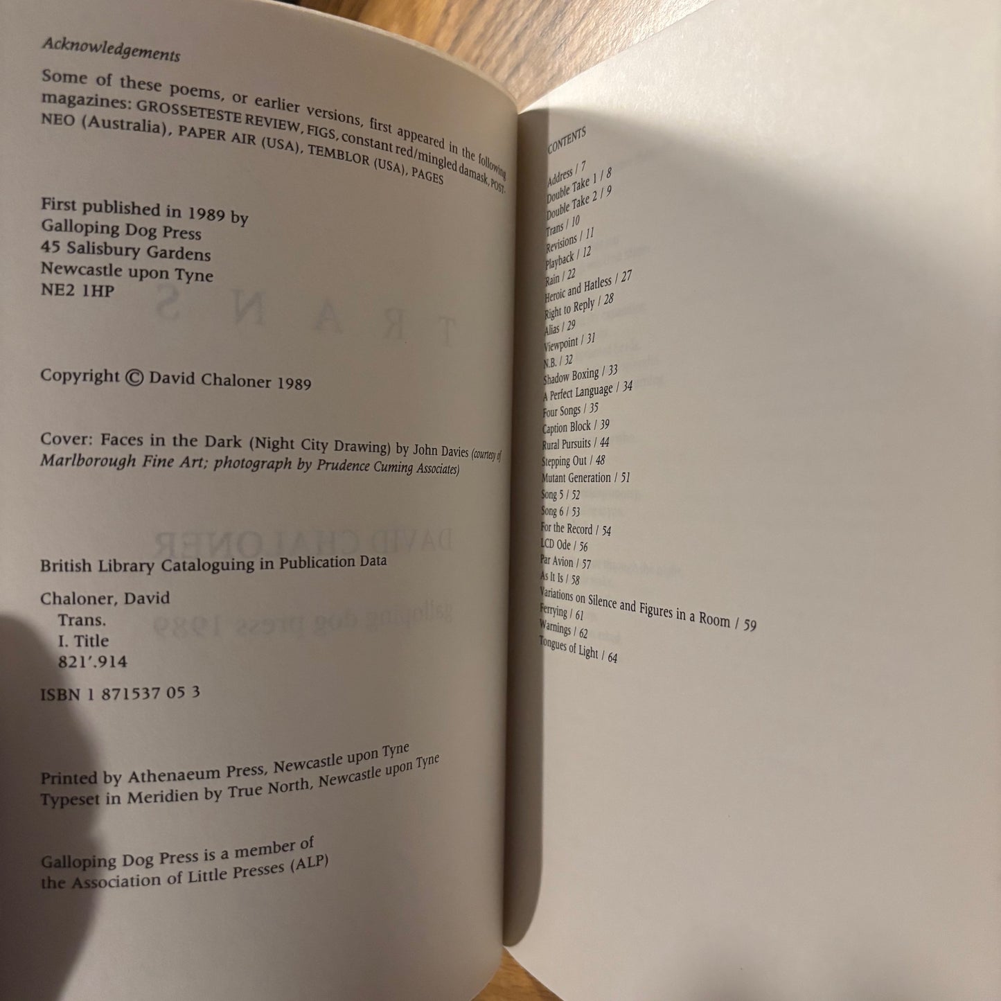 David Chaloner - Trans
