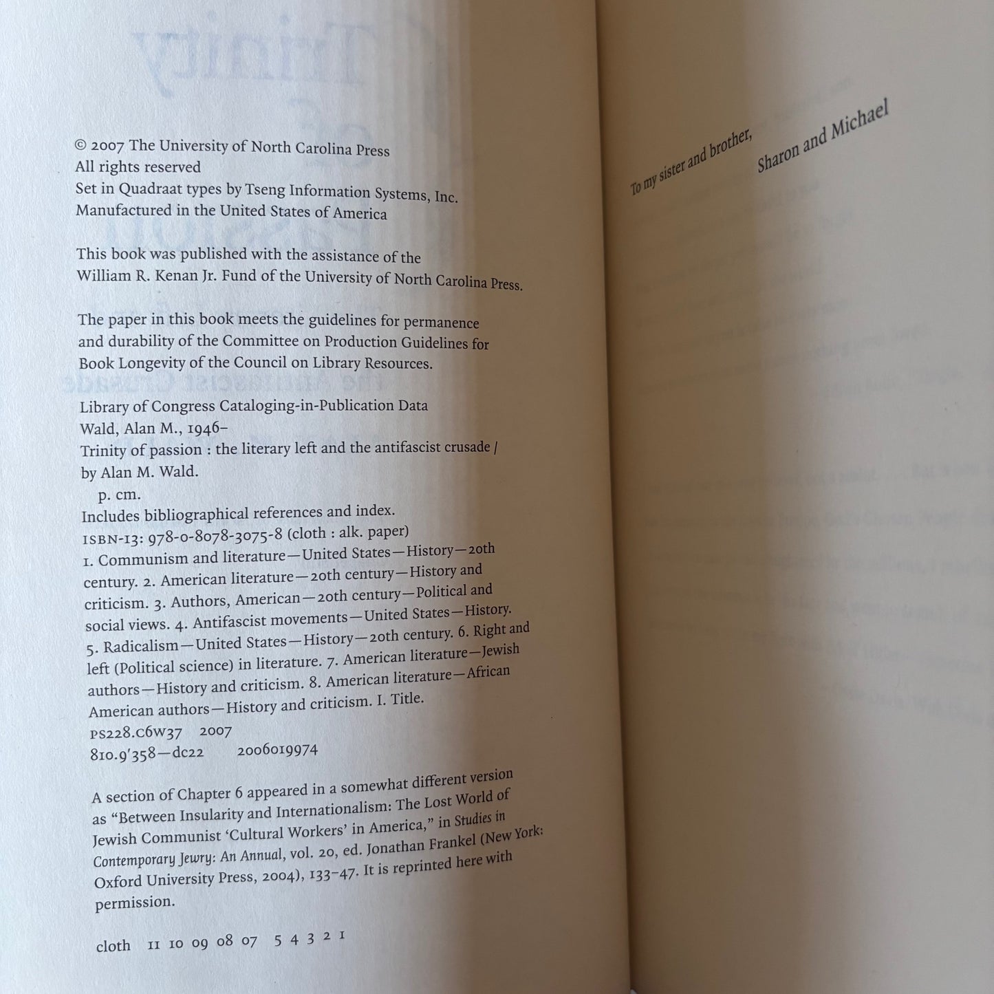 Alan M. Wald - Trinity of Passion: The Literary Left and the Antifascist Crusade