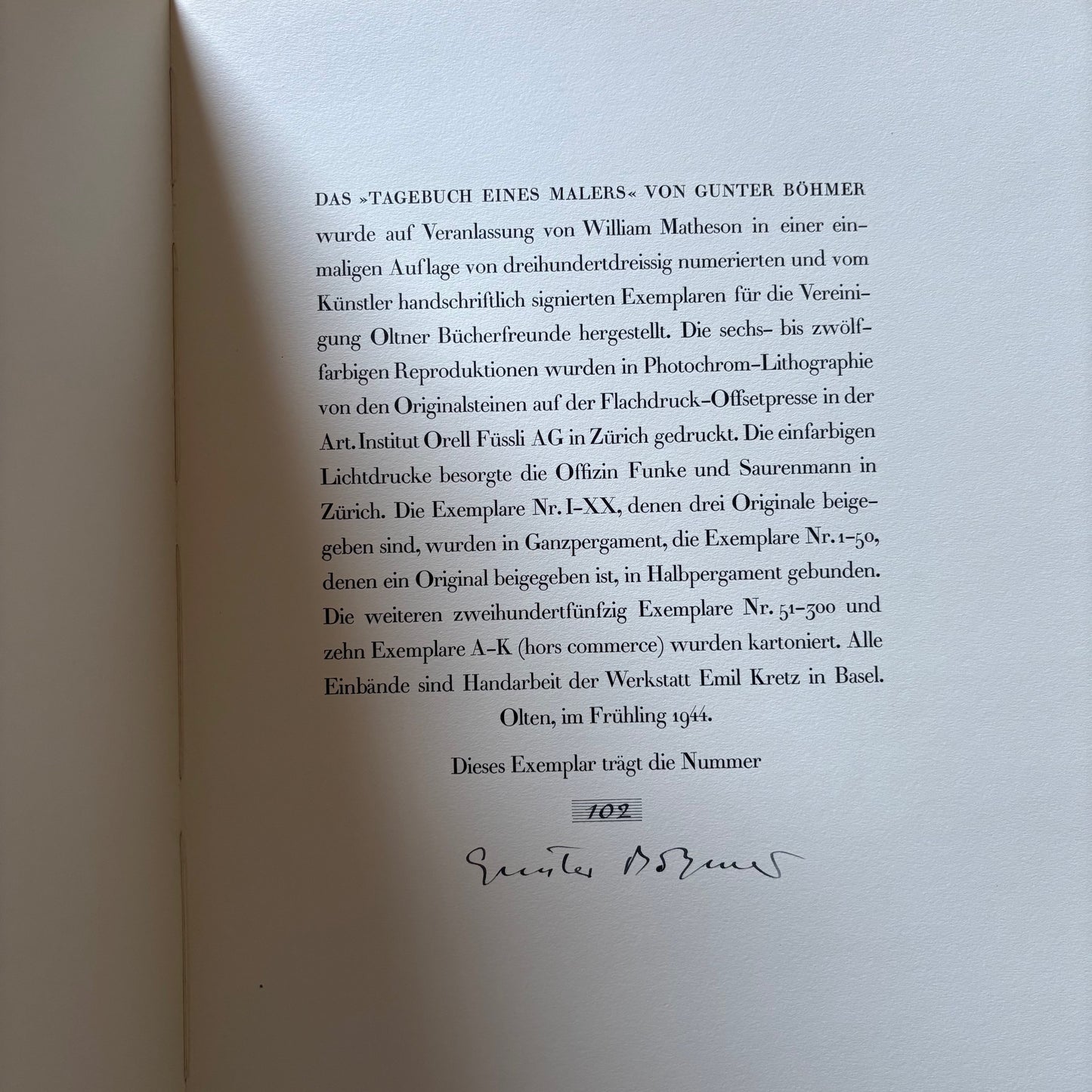 Gunter Bohmer - Tagebuch eines Malers - Signed Limited Edition