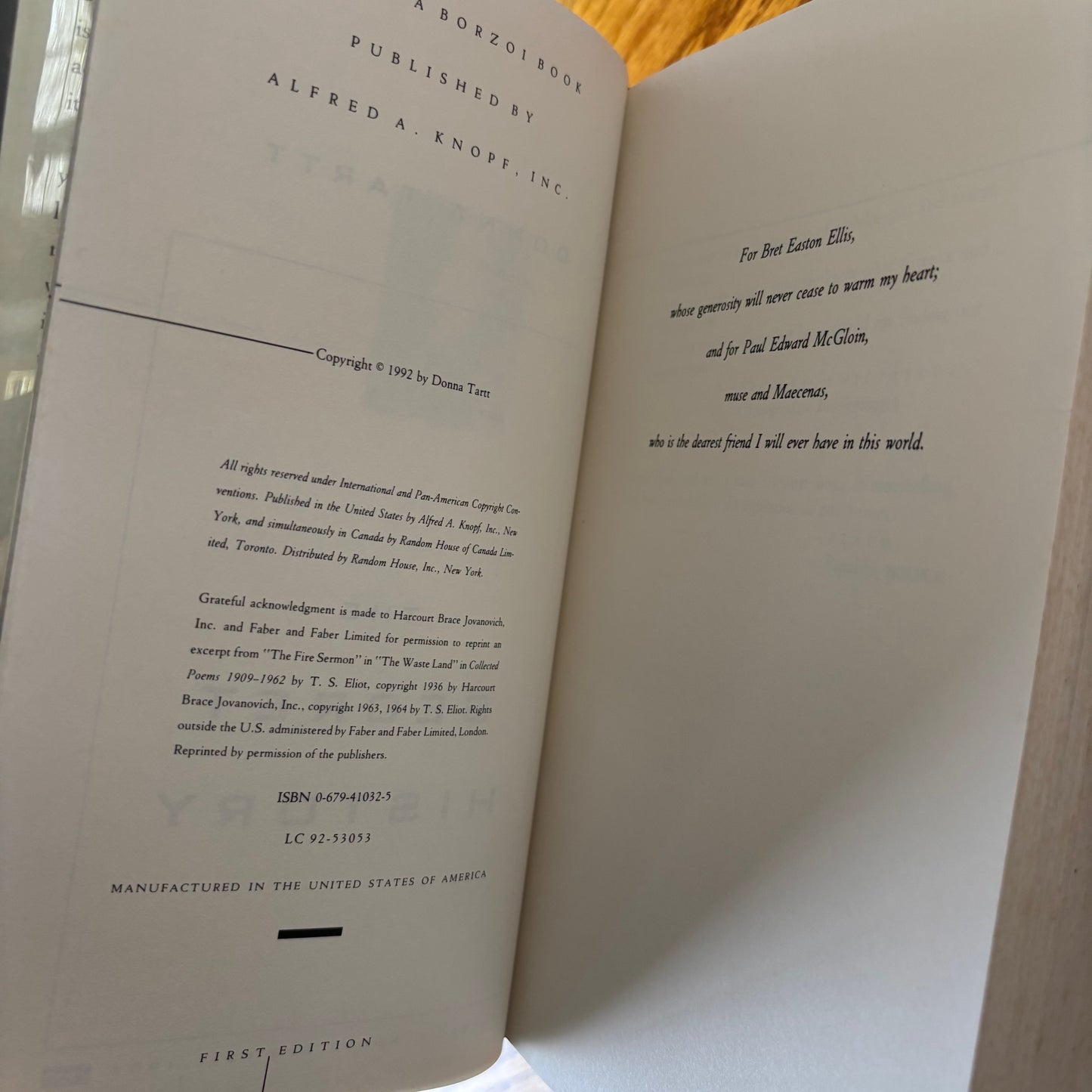 Donna Tartt - The Secret History - First Edition