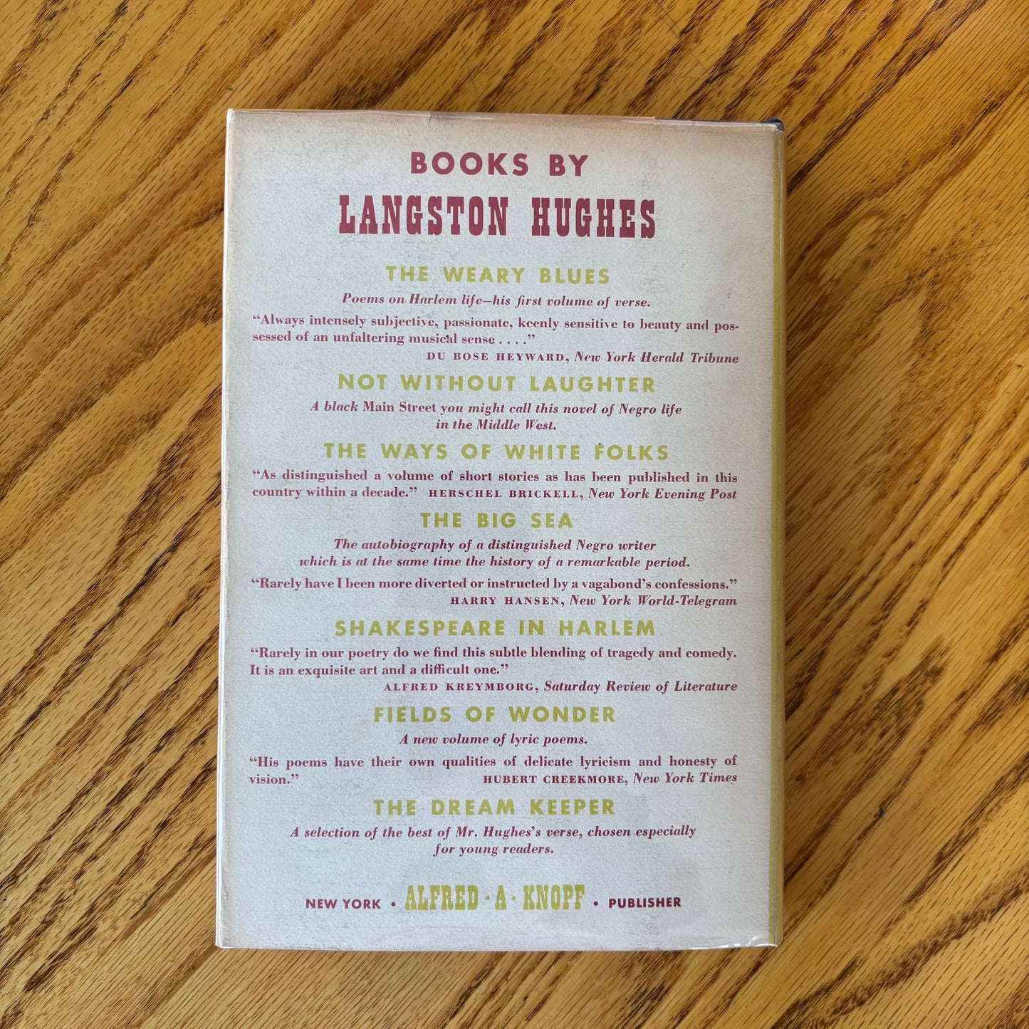 Langston Hughes - One-Way Ticket - First Edition