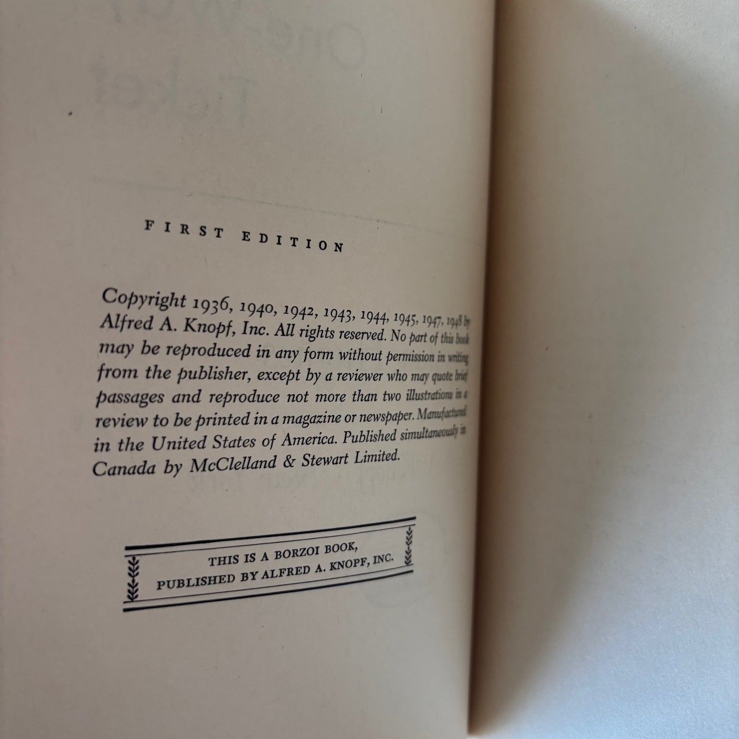 Langston Hughes - One-Way Ticket - First Edition