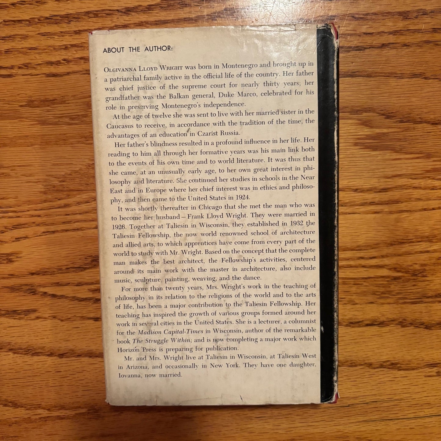 Olgivanna Lloyd Wright - Our House - First Edition