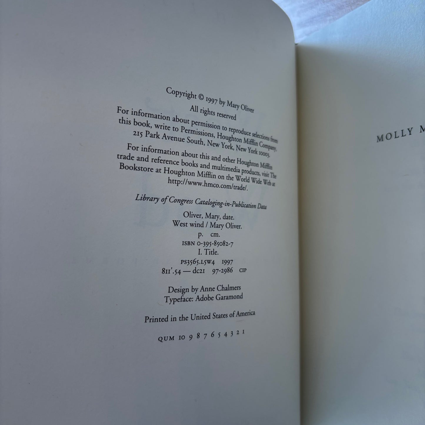 Mary Oliver - West Wind - First Edition