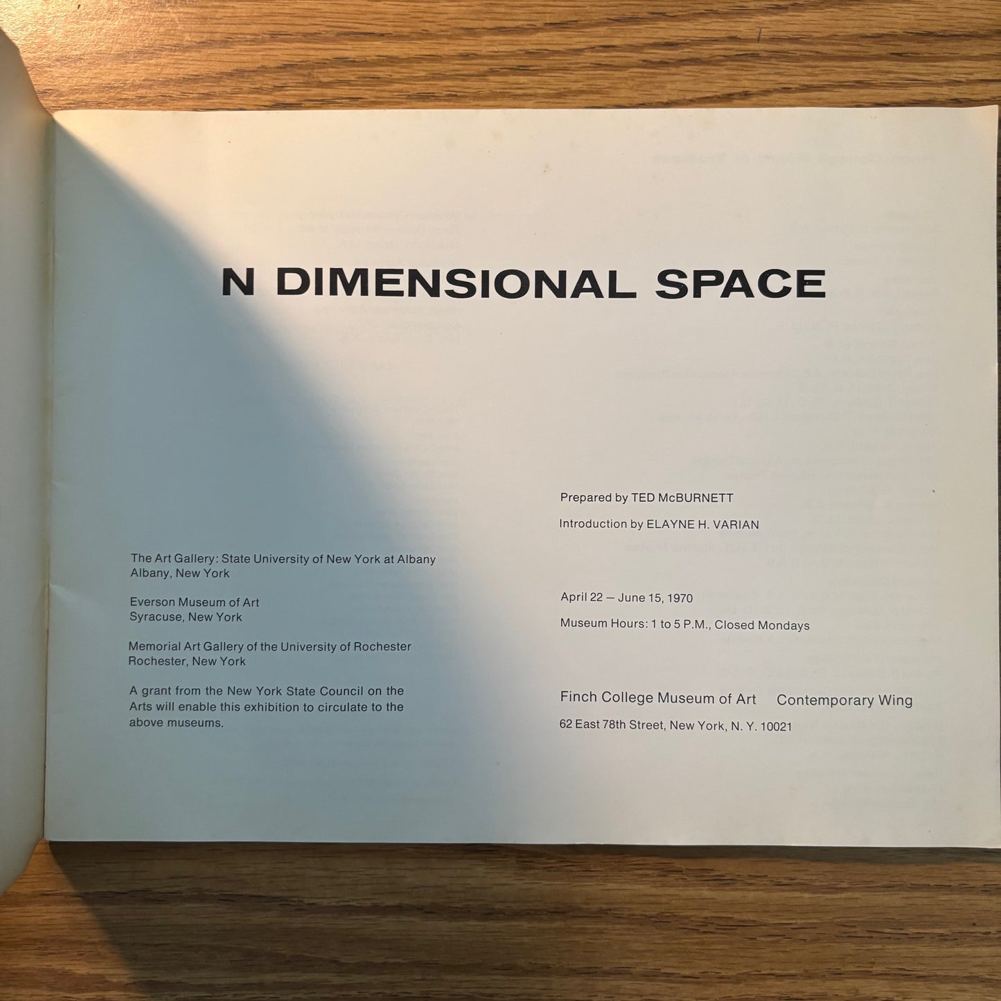 N Dimensional Space - Finch College Museum of Art