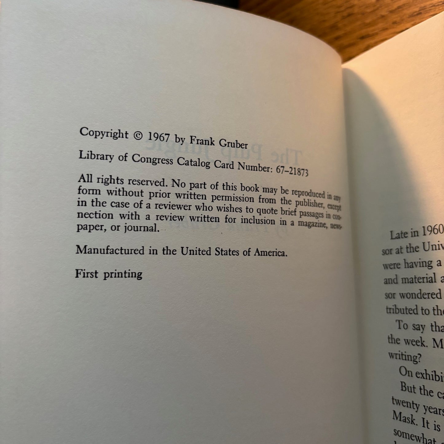 Frank Gruber - The Pulp Jungle - First Edition
