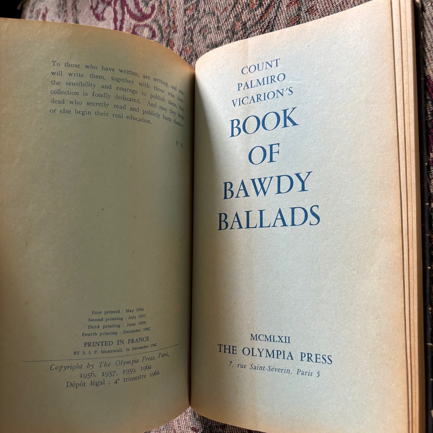Count Palmiro Vicarion's Book of Bawdy Ballads