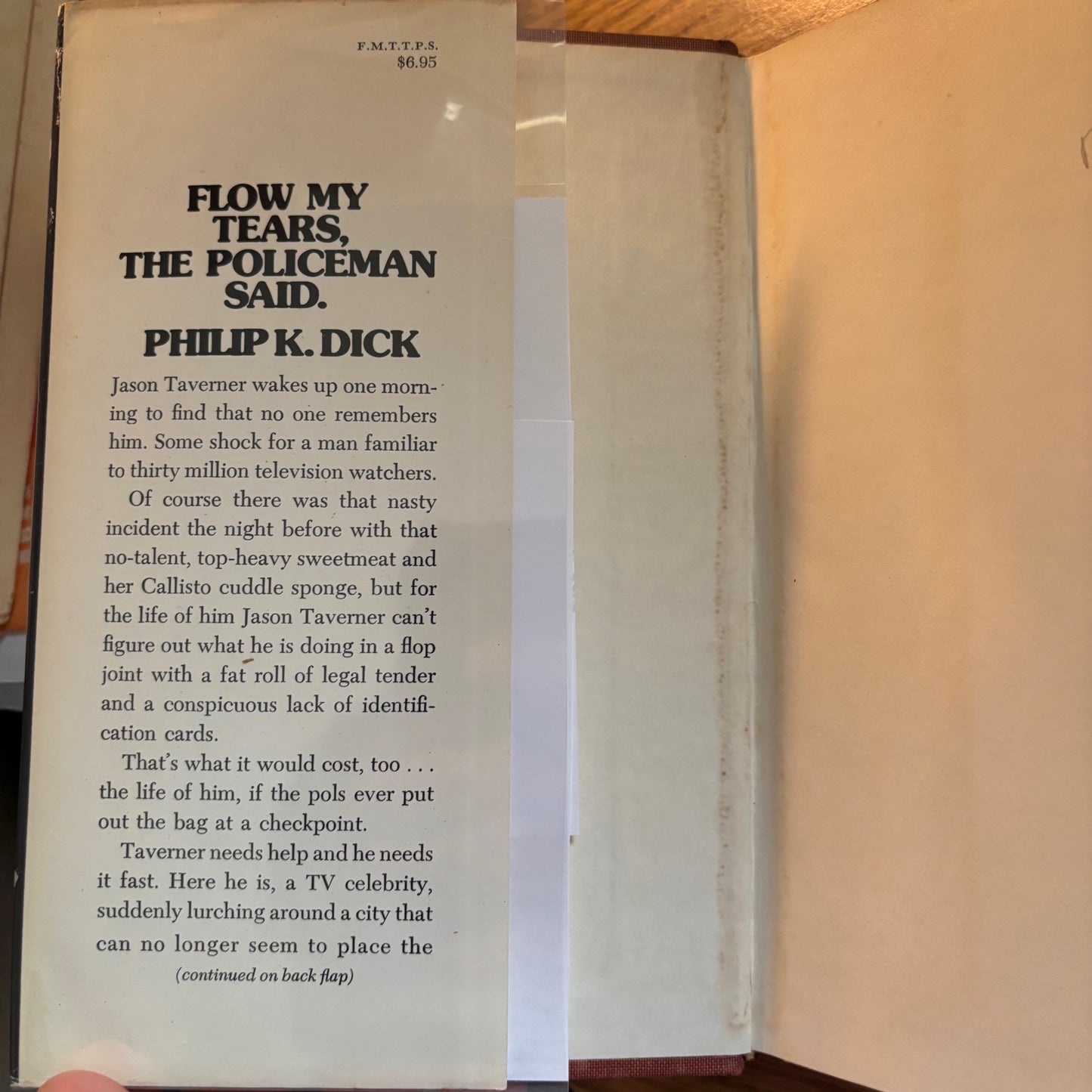 Philip K. Dick - Flow My Tears, the Policeman Said - First Edition Later Printing