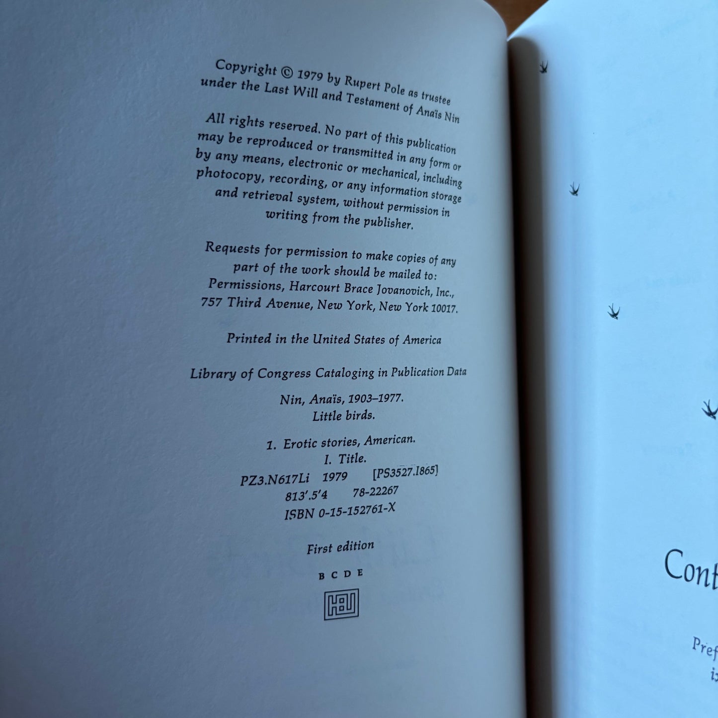 Anais Nin - Little Birds - First Edition