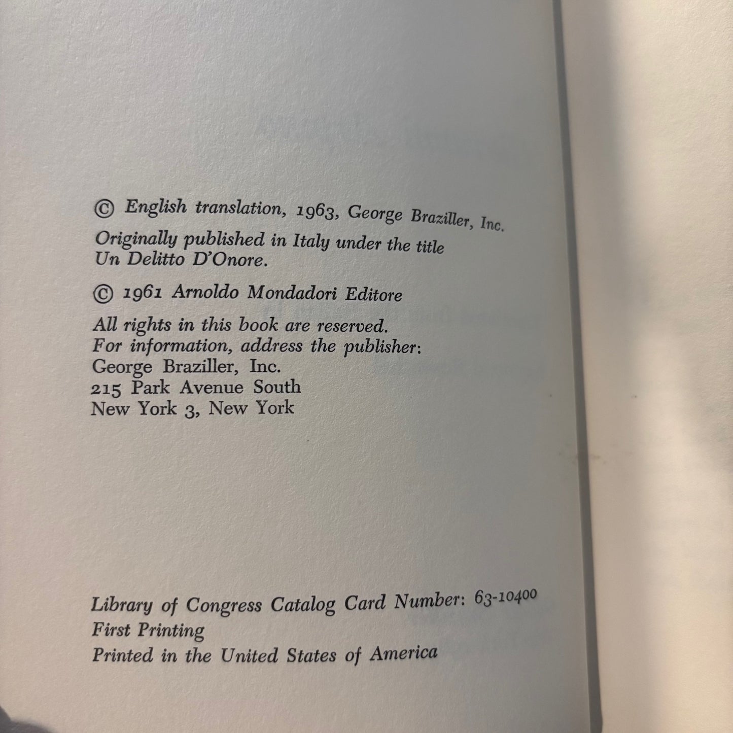 Giovanni Arpino - A Crime of Honor - First Edition