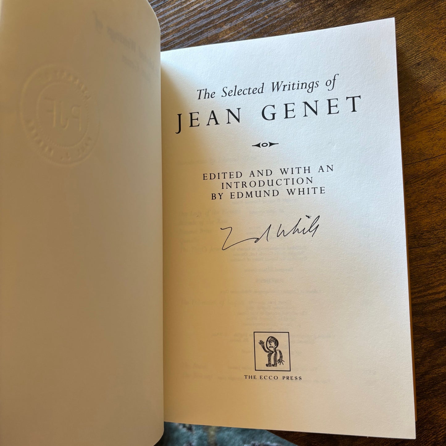 The Selected Writings of Jean Genet - First Edition - Signed by Edmund White