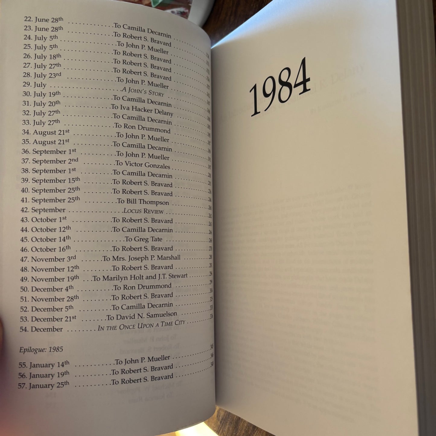 Samuel R. Delany - 1984: Selected Letters - Signed to Rachel Blau DuPlessis