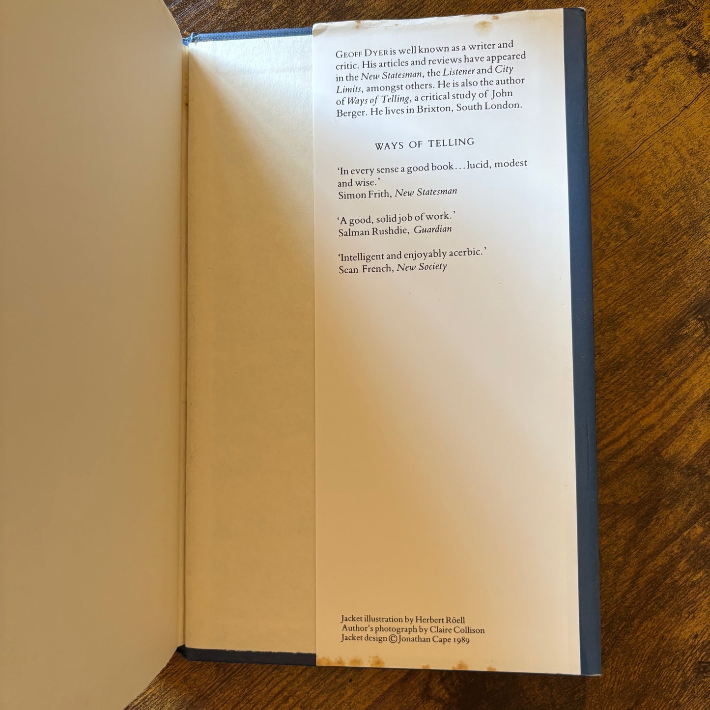 Geoff Dyer - The Colour of Memory - First Edition