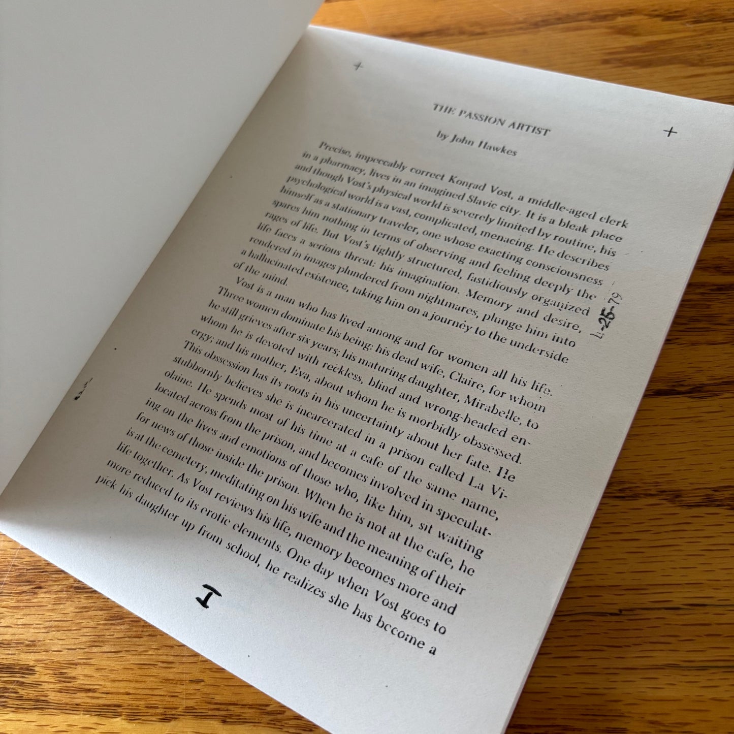 John Hawkes - The Passion Artist - Uncorrected Proof