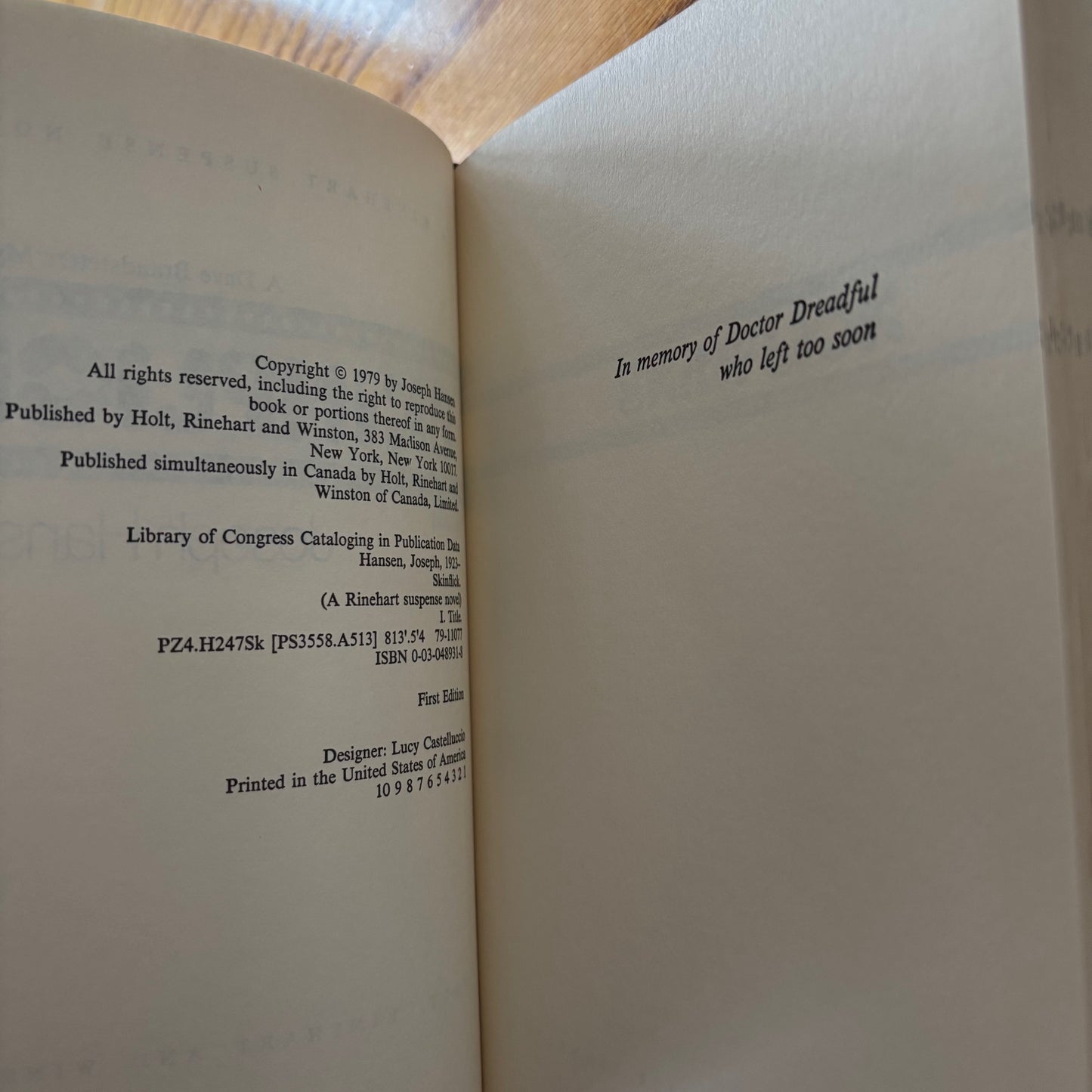 Joseph Hansen - Skinflick - First Edition