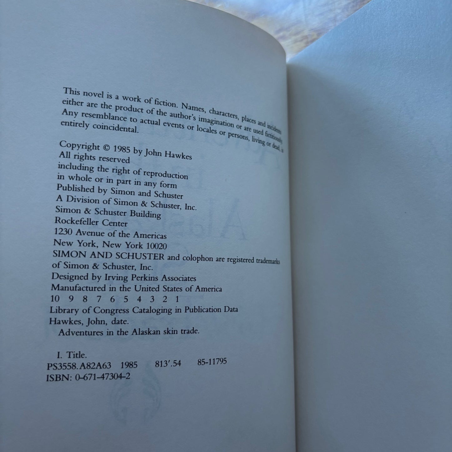 John Hawkes - Adventures in the Alaskan Skin Trade - Signed First Edition