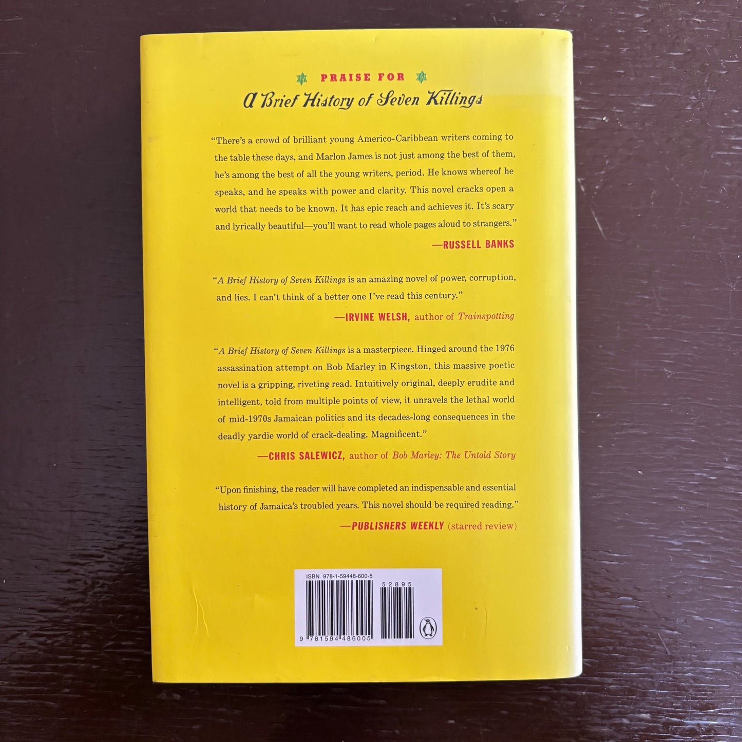 Marlon James - A Brief History of Seven Killings - First Edition Fourth Printing