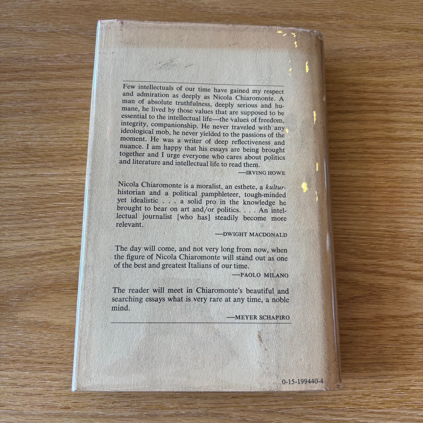 Nicola Chiaromonte - The Worm of Consciousness and Other Essays - First Edition
