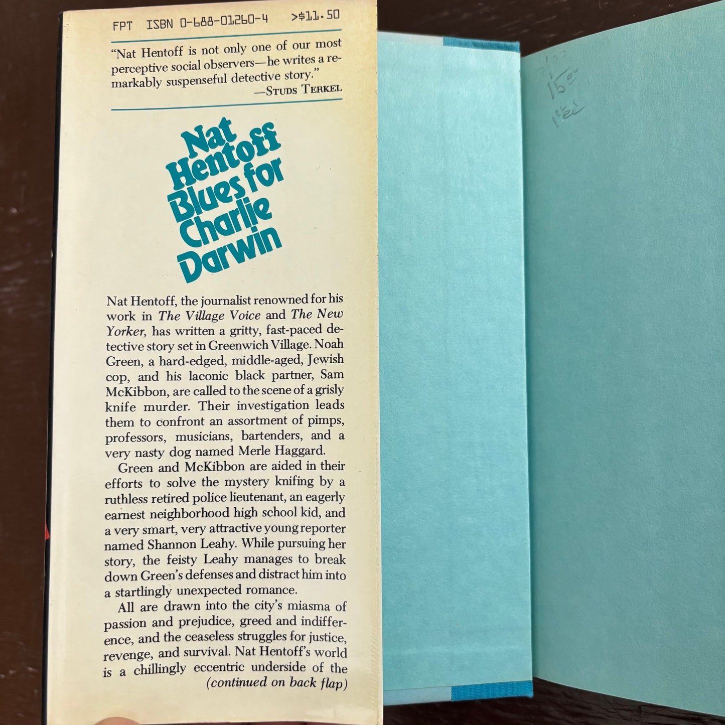 Nat Hentoff - Blues for Charlie Darwin - First Edition
