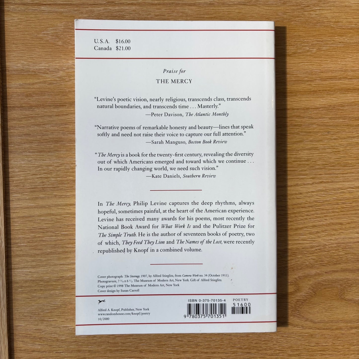 Philip Levine - The Mercy - Signed