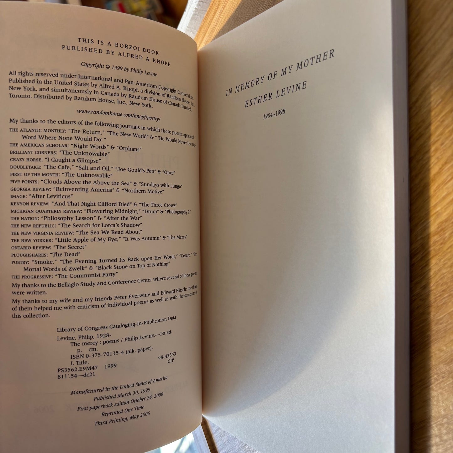 Philip Levine - The Mercy - Signed