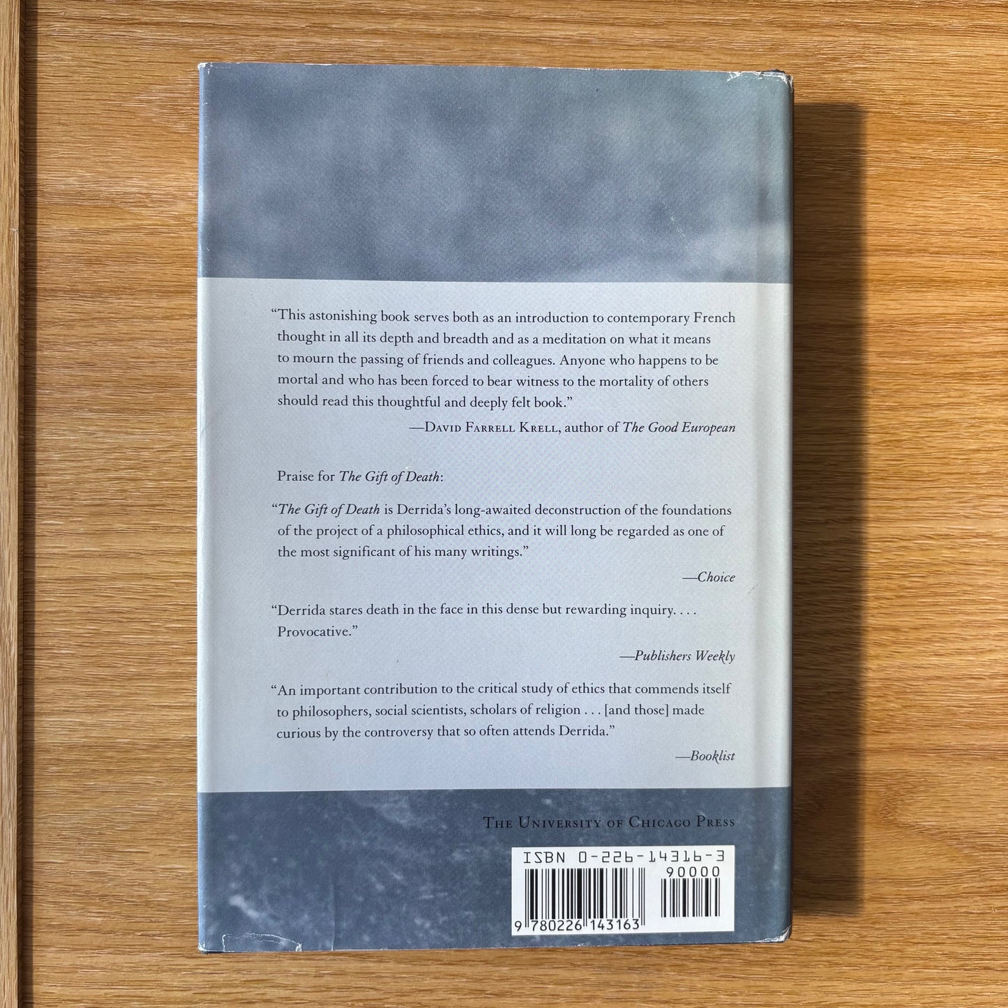 Jacques Derrida - The Work of Mourning - First Edition