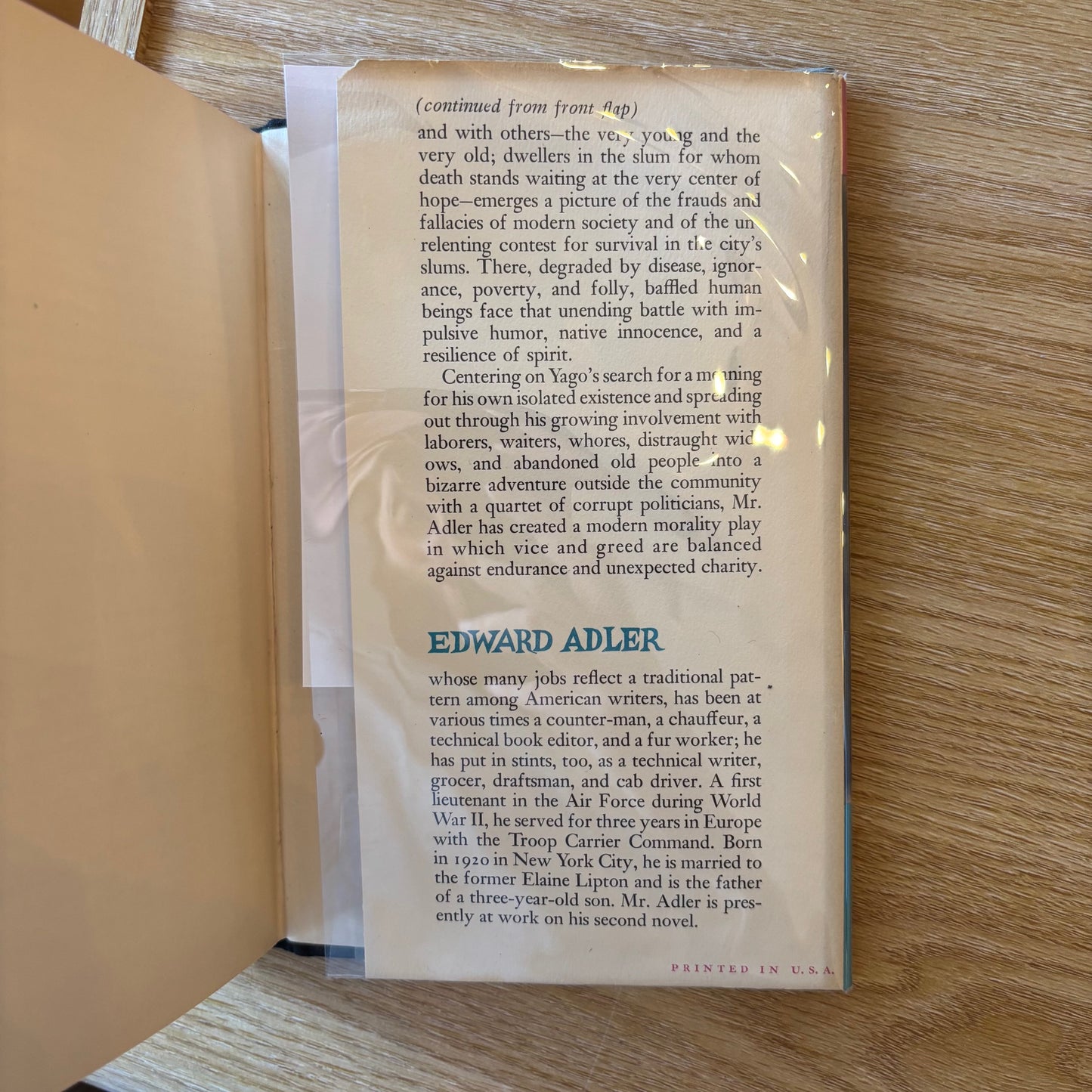 Edward Adler - Notes From a Dark Street - First Edition